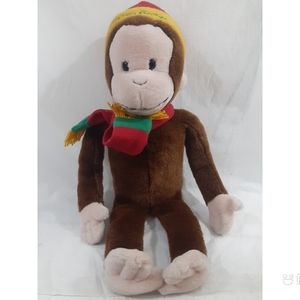 Large Curious George 24" Plush Monkey Hat Scarf Limited Edition Macy's